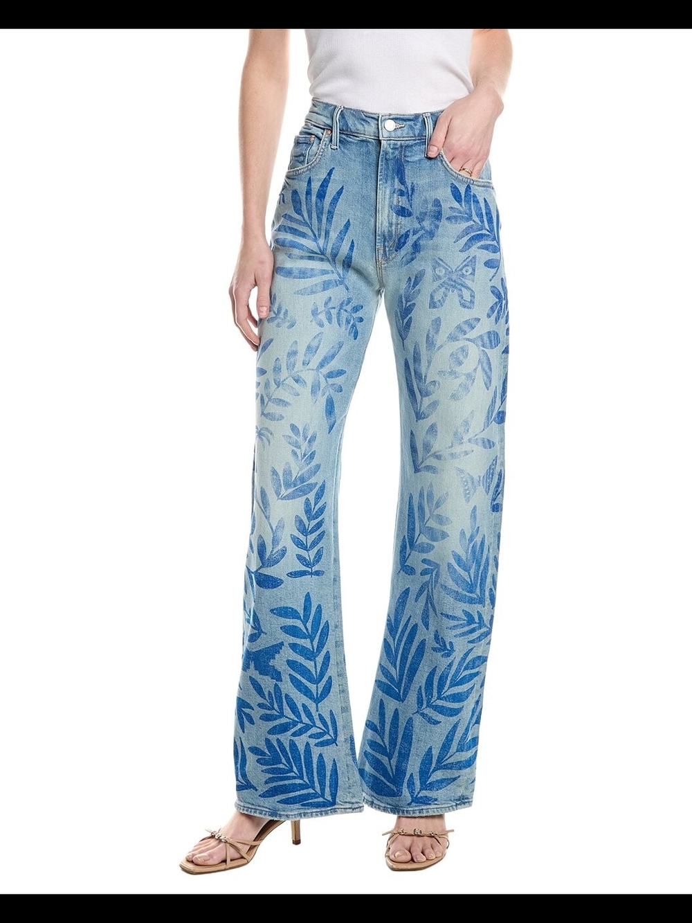MOTHER The Lasso Sneak Jeans In Pressed Leaves NWT